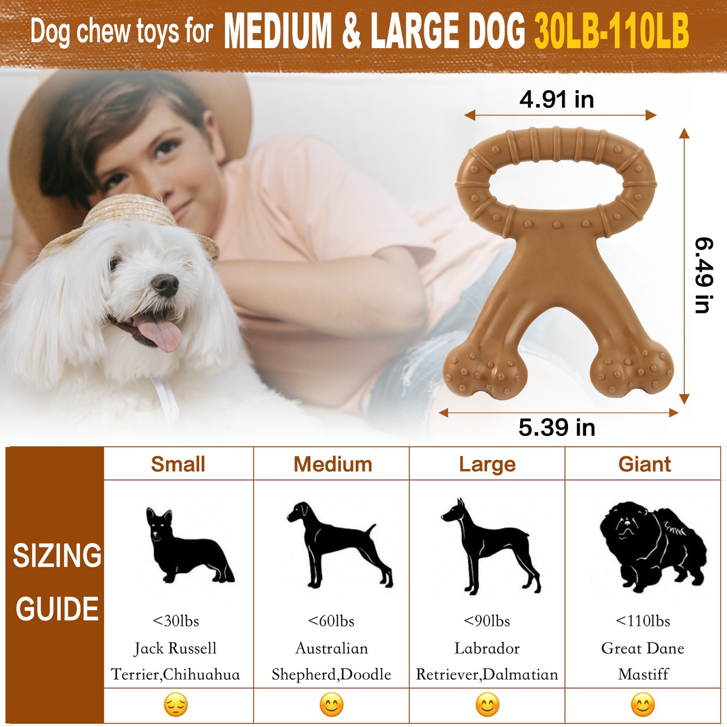 Indestructible Nylon Dog Chew Toy for Dental Health