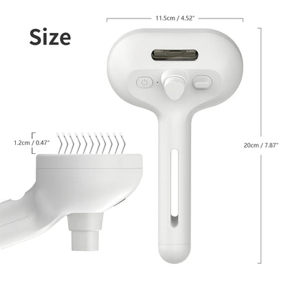 Professional Rechargeable Auto Misting Cat Grooming Brush with Self-Cleaning Mechanism for All Fur Types - Efficiently Reduces Static and Removes Loose Hair
