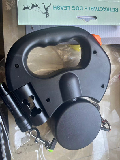 2-in-1 Tangle-Free Dog Leash with Touch Light &amp; Poop Bag Dispenser